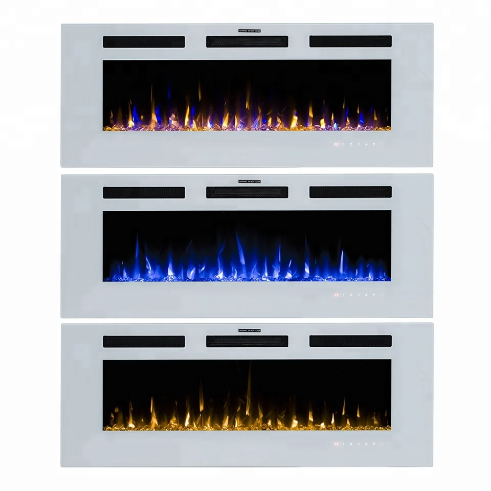 50 дюймов bilack стекле или белом стекле настенный и Встроенный Электрический камин