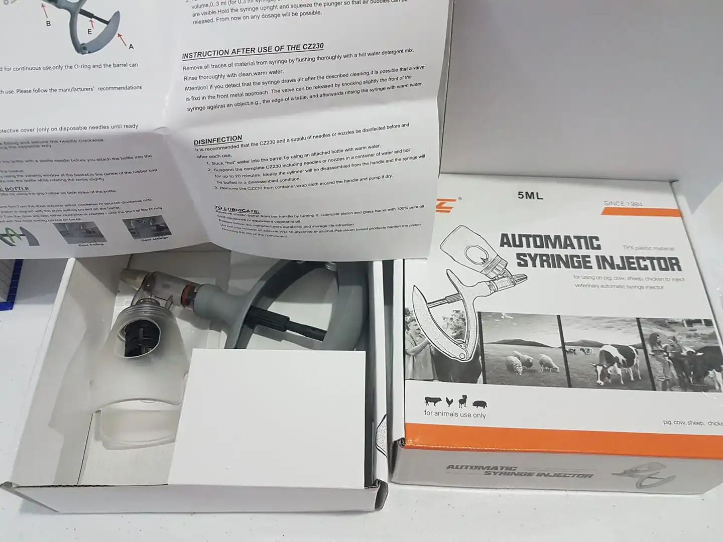 CZ23005 5ml veterinary continuous syringe TPX plastic continuous injection syringe, connect bottle