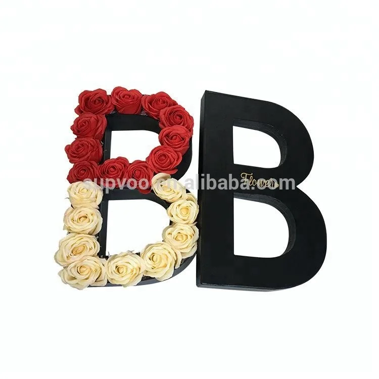 Letter A-Z shaped Customized design high quality paper gift packaging flower boxes
