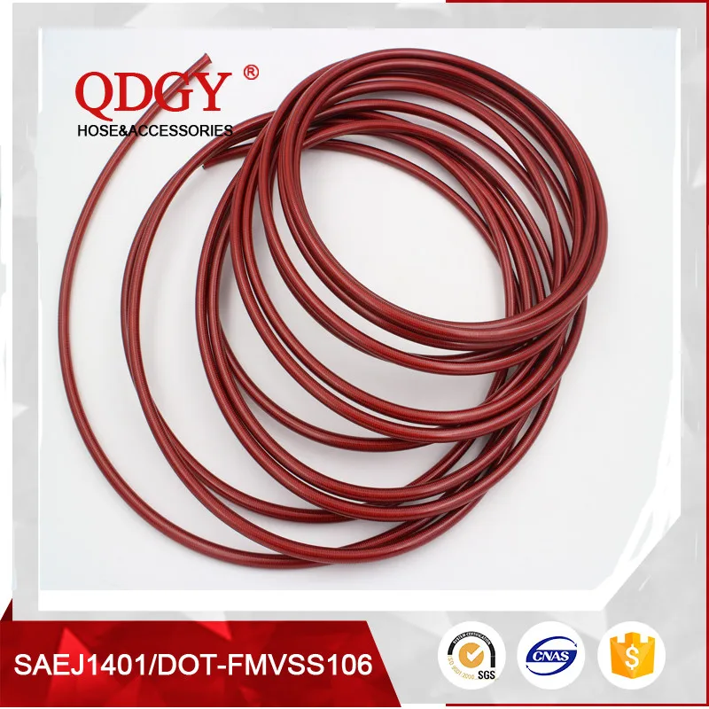 10Meters red color Stainless steel wire braided PTFE brake hose