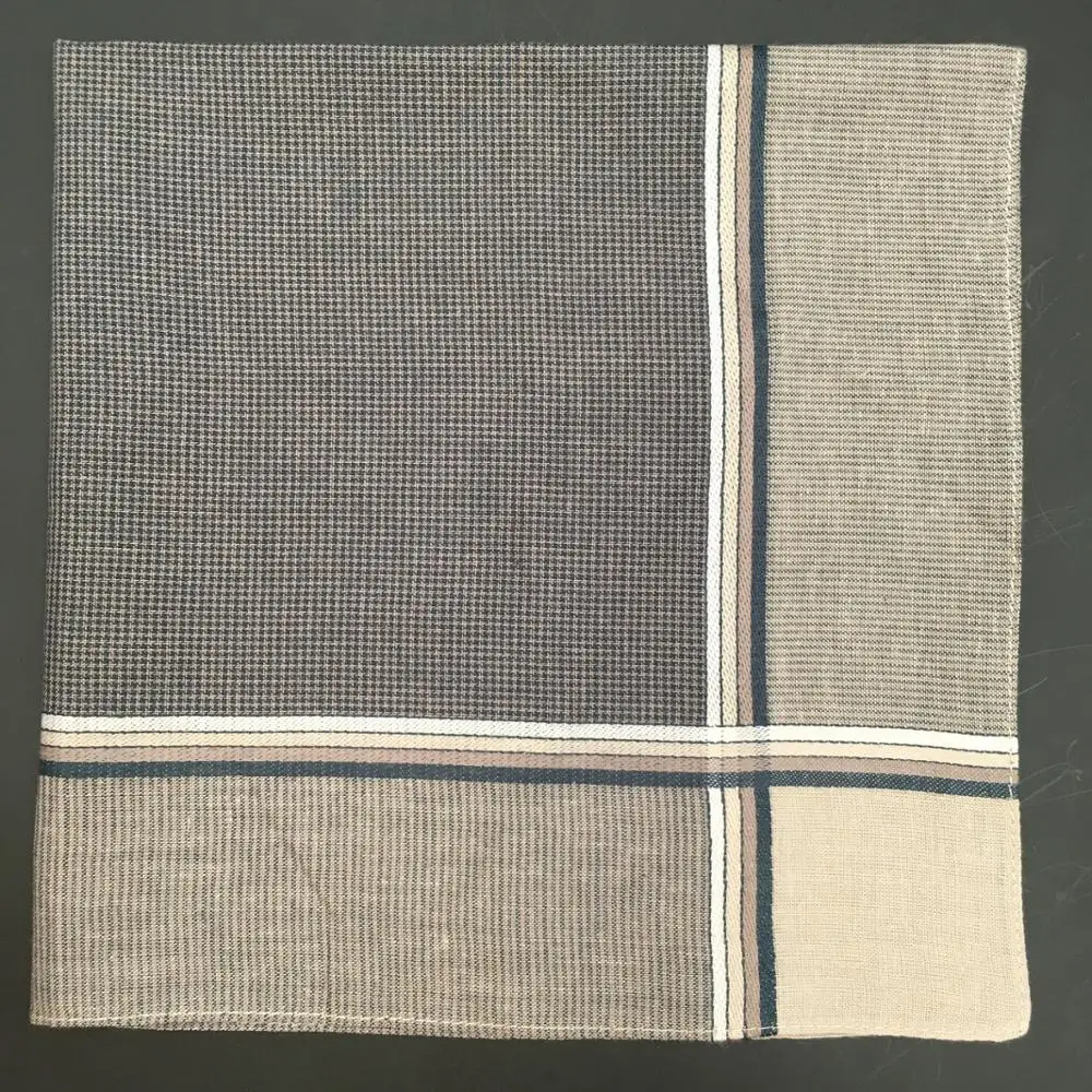 100% Cotton Men Pocket square with Yarn Dyed Handkerchief