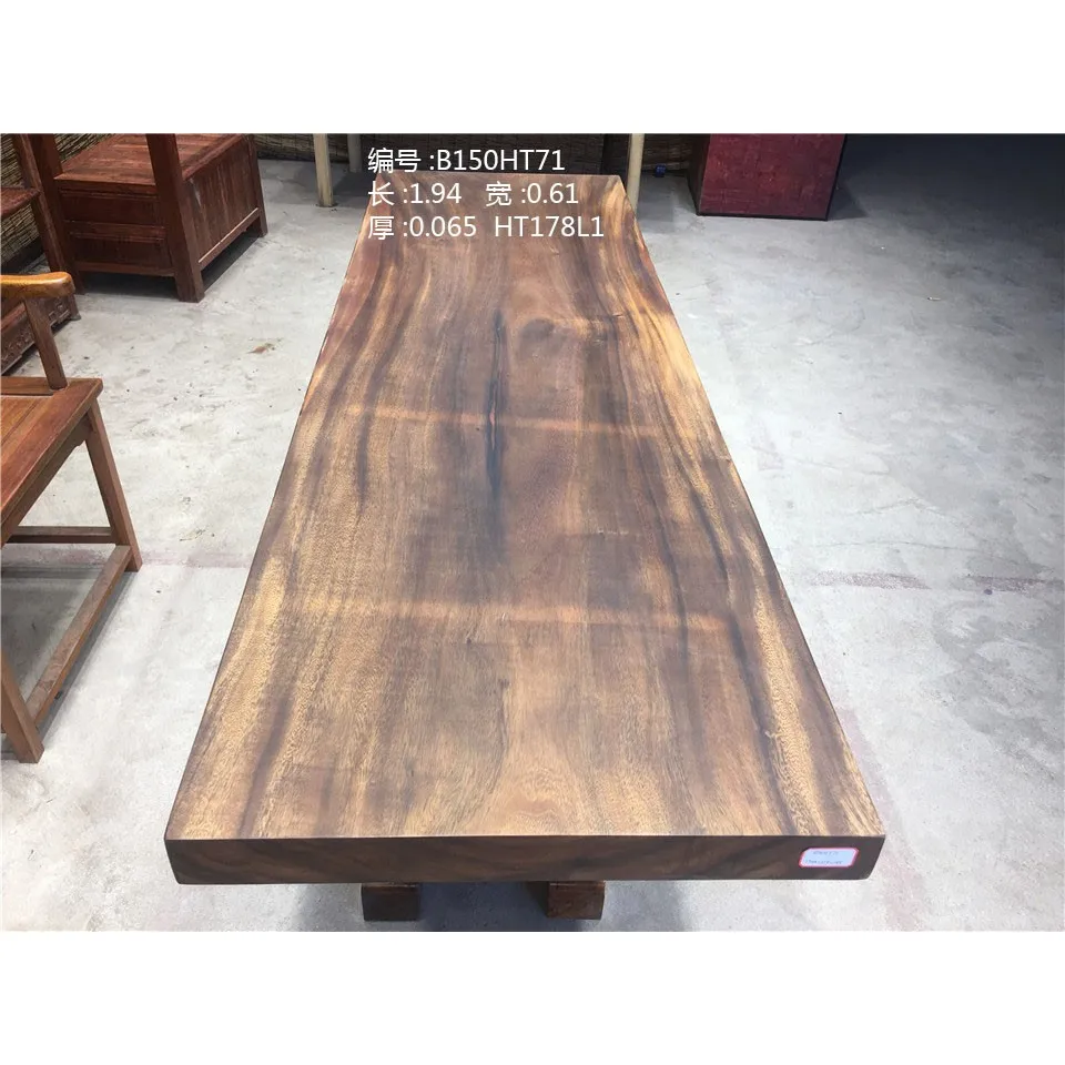 
Qualities Solid Walnut Restaurant Furniture Wood Slab Dining Table 