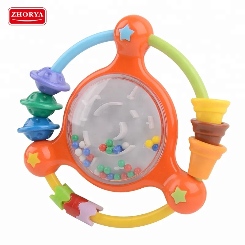 Safe toys shaking bell play ringing rattle hanging with blister card