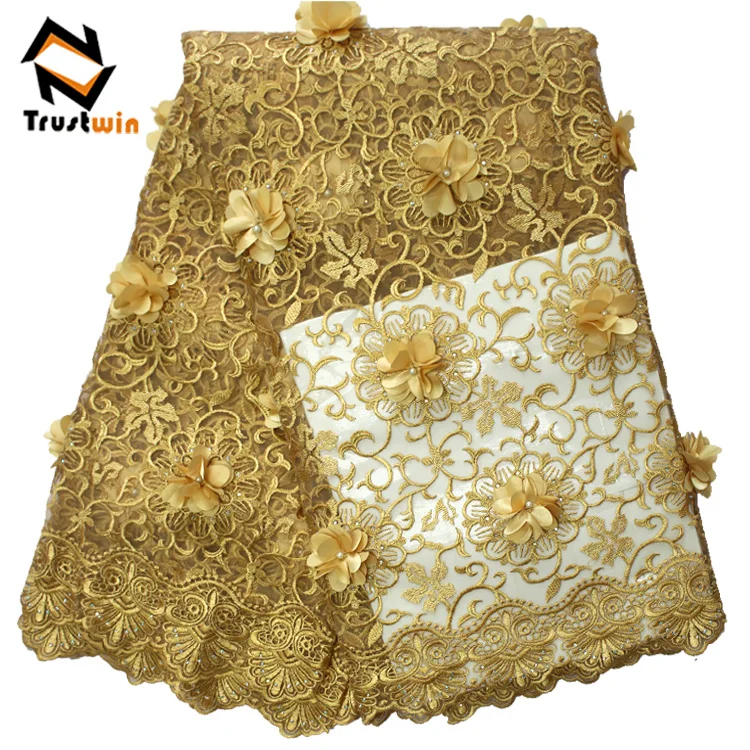 wholesale price 3d dress beaded french embroidery african swiss lace fabric