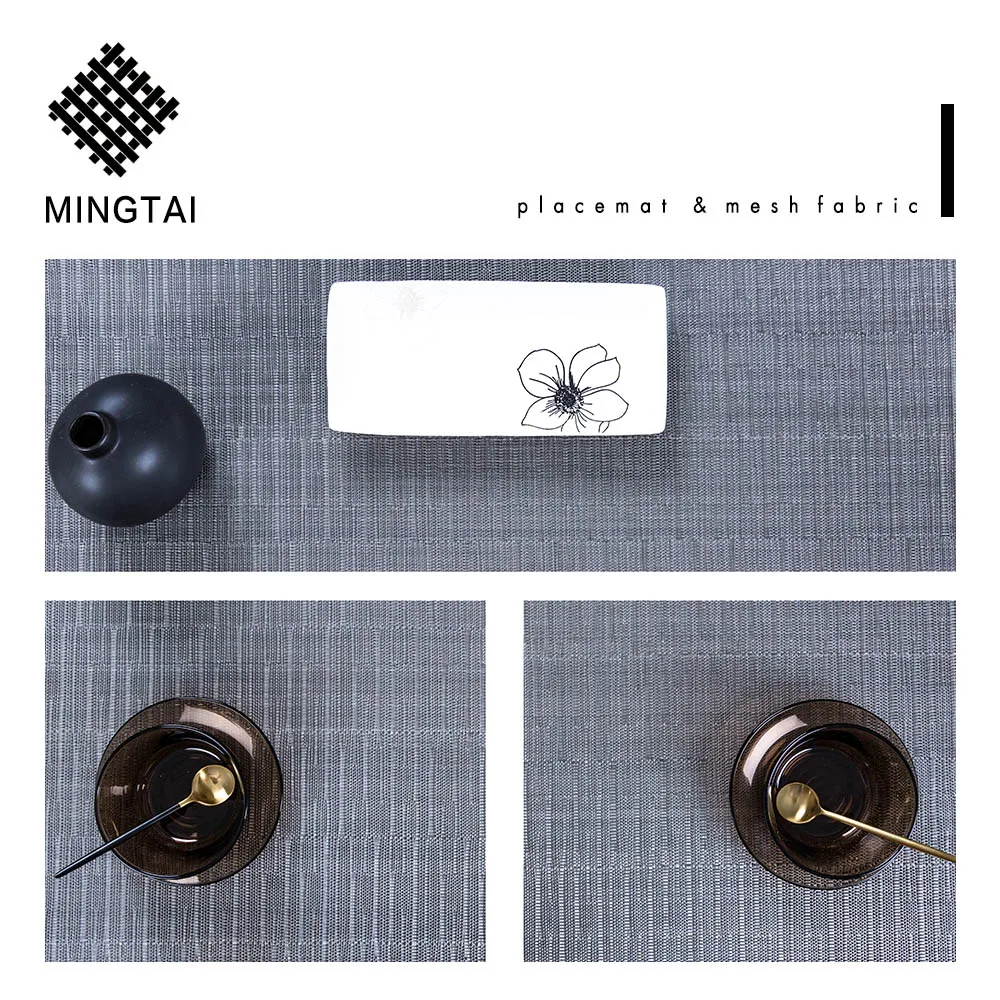 Factory direct price wholesale custom heated restaurant coffee woven fabric placemats plastic vinyl pvc dining table plate mat