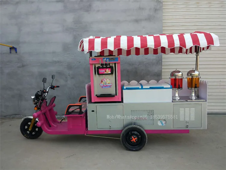 Hot sell motorcycle or electric motor food truck tricycle mobile fast food kiosk truck ice cream coffee food truck