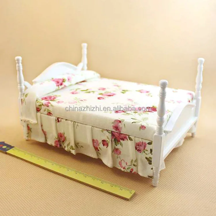 Wholesale wooden doll house doll bed for  girl
