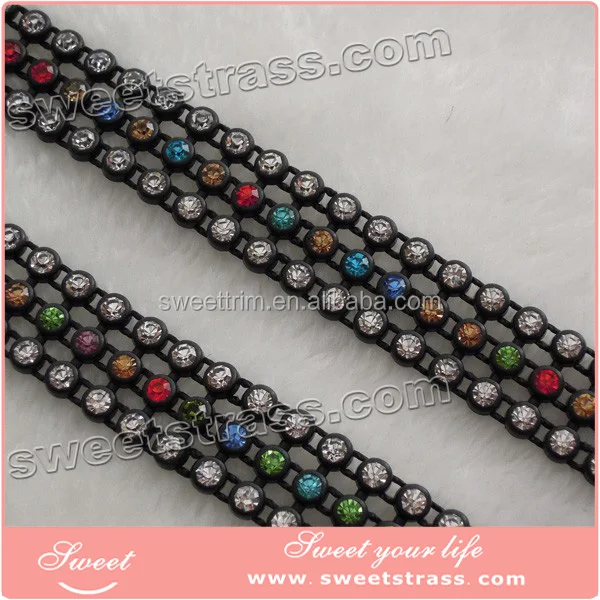 Plastic crystal rhinestone banding ribbon wholesale 500+ designs