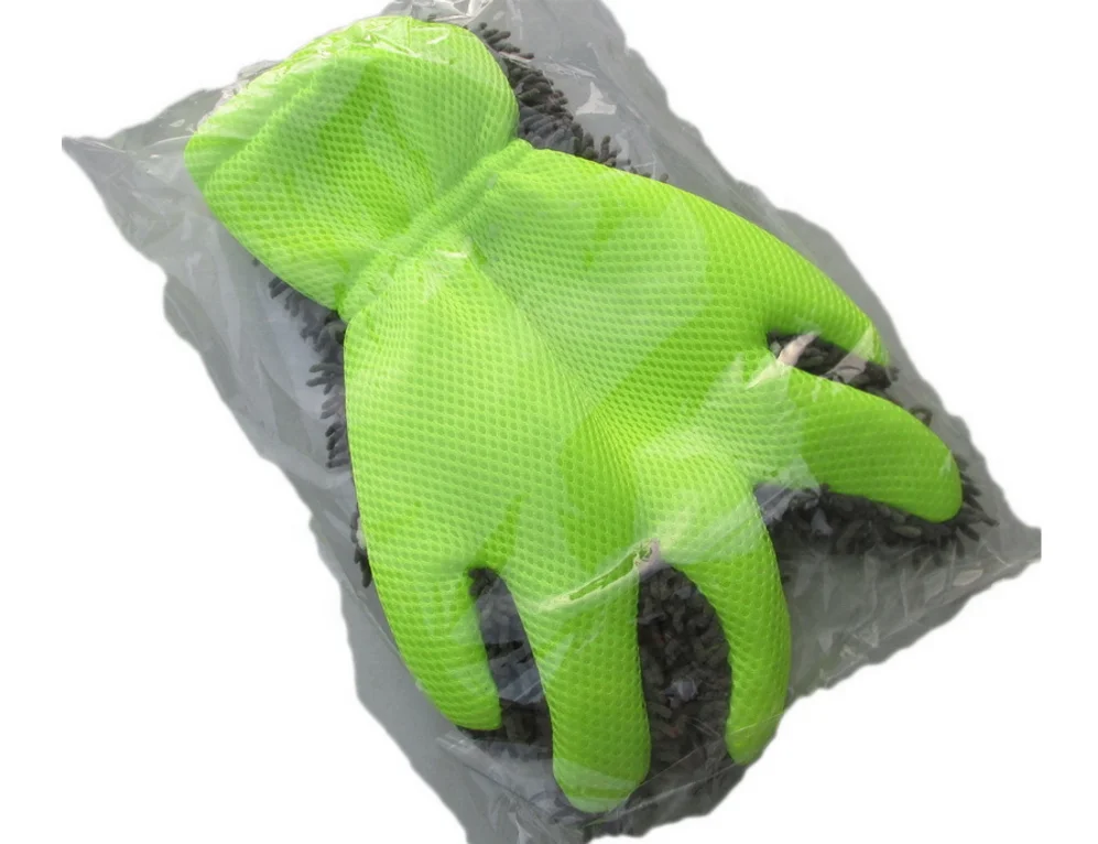Five finger wool chenille car wash gloves microfiber cleaning washing car gloves