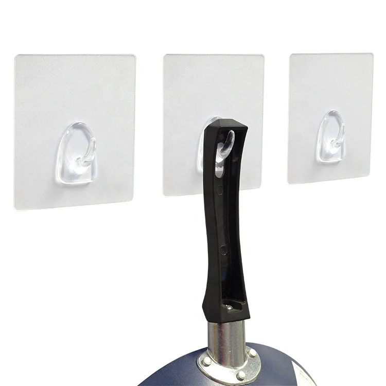 Removable 3KG Wall Hook Plastic Strong Adhesive Hook Hanger For Kitchen Accessories