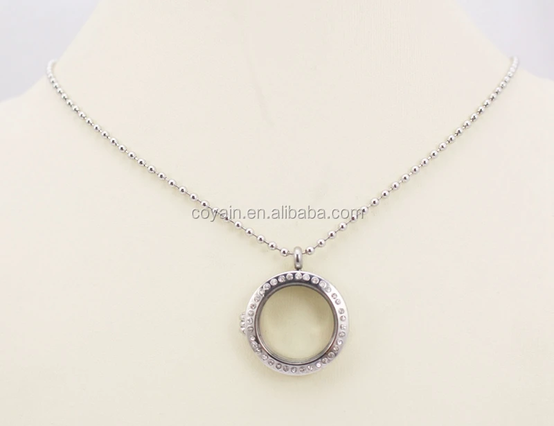fashion Trendy Christmas gift silver locket photo pendant with crystal for women