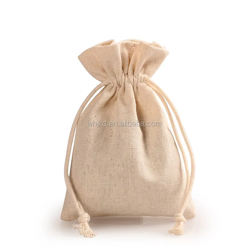 Factory Custom Cotton Fabric Bag Pouch Bag With Drawstring
