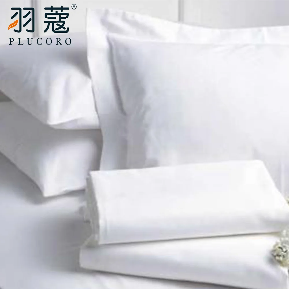 60S Egyptian Cotton 5 Star Hilton Hotel Bedding 4PCS White Bed Sheets Duvet Cover Set