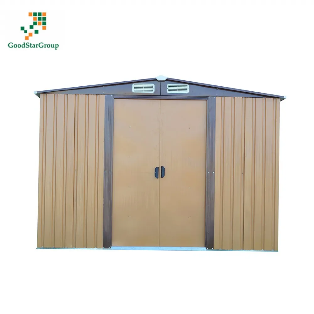 Garden shed, metal storage shed with flat roof or gable roof