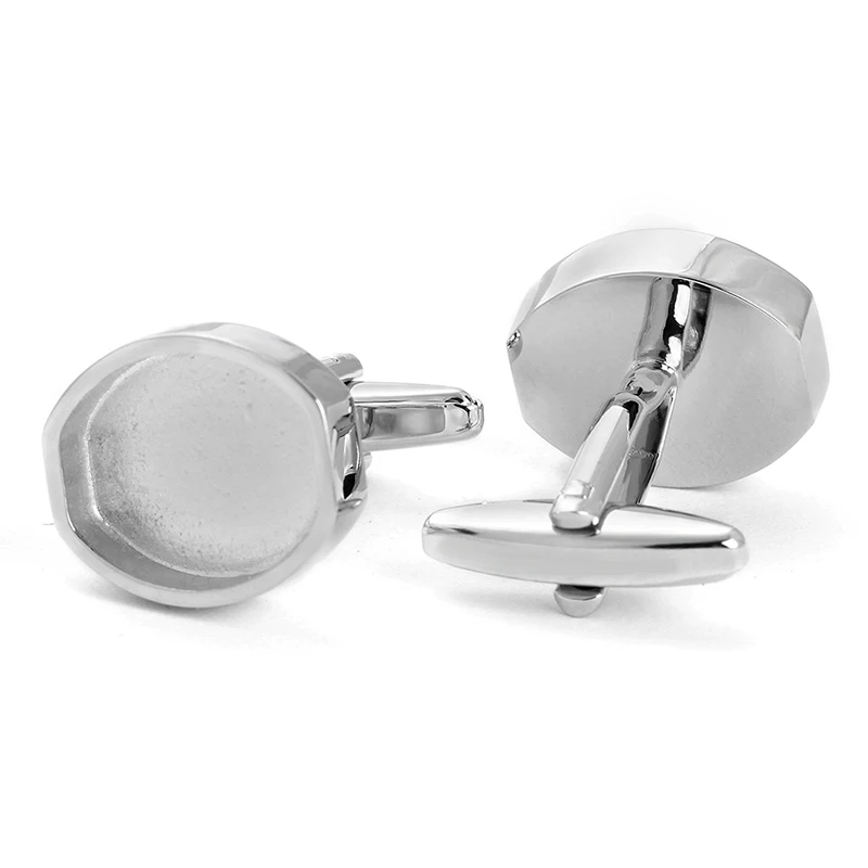 Custom cufflinks sliver Hexagon small round cufflinks for mens
