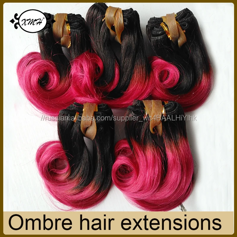 100% Tangle Free No Shedding Hair 6 Inch Ombre Color Virgin Short Hair Brazilian Weave