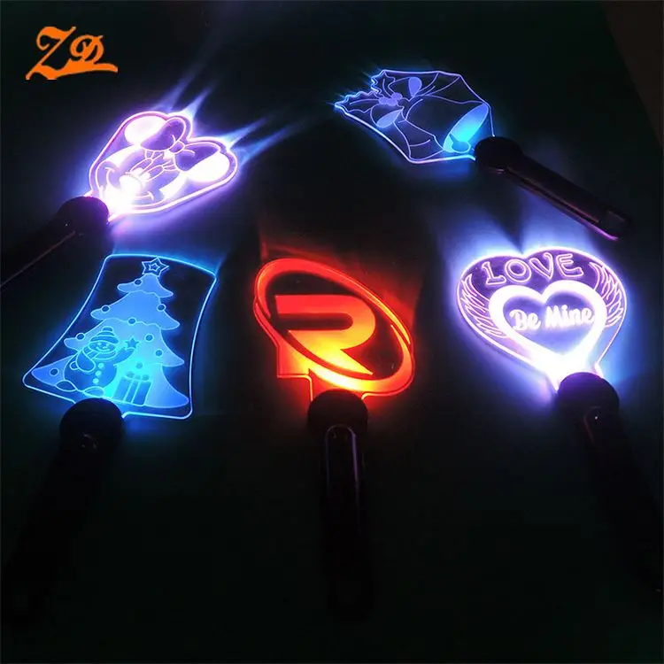 Concert Favour LED lighting Acrylic Stick, Customized Logo printed LED Cheering Colorful Stick