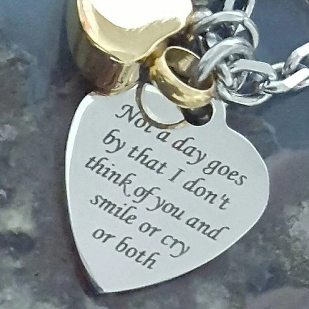 Cremation Jewelry Double heart Urn Necklace for Ashes Engraved Keepsake Memorial Pendant Funnel Filler Kit