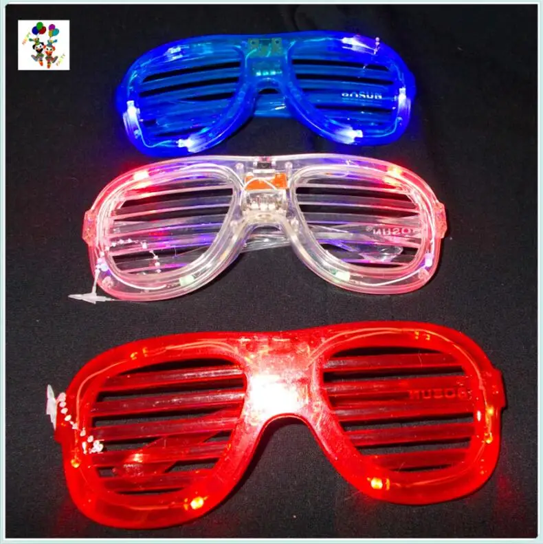 Cheap Plastic Shutter Shades Blinking Light Up Flashing Led Party Glasses HPC-3607