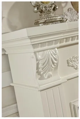 Antique Design Wood Column Electric Fireplace for Villa Living Room or House