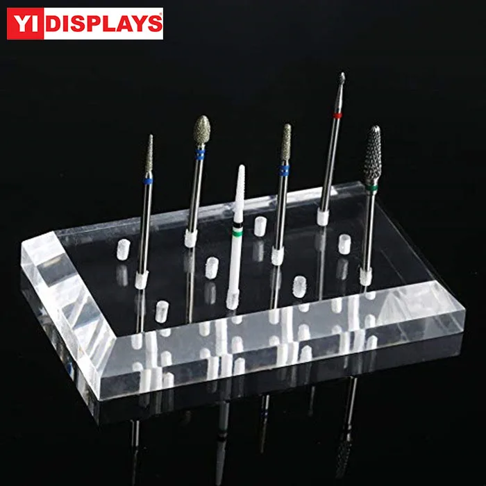 Прозрачные акриловые сверла для ногтей держатель сверла для ногтей подставка для ногтей набор инструментов для дизайна ногтей