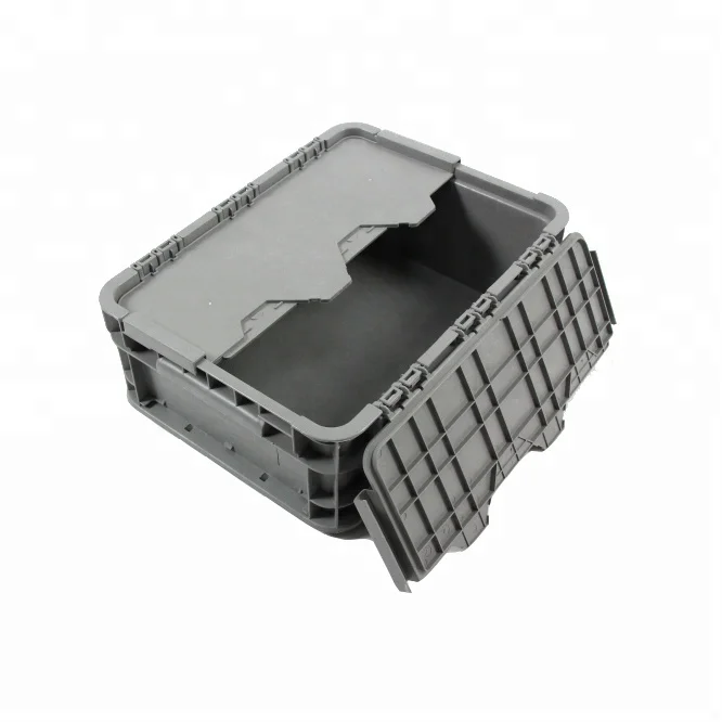 600*400*148mm Attached Lid Plastic Storage Container For Transport