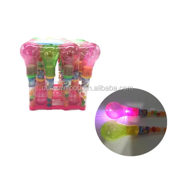Cheap Plastic Light Bulb Toy Candy with Light