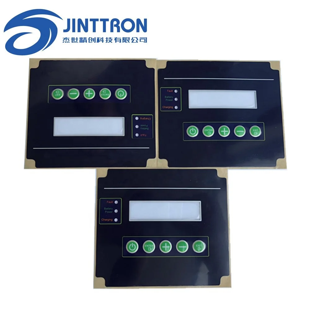 
PET Membrane Keypad Rim Embossed Clear Window Membrane Switch overlay used on battery power 