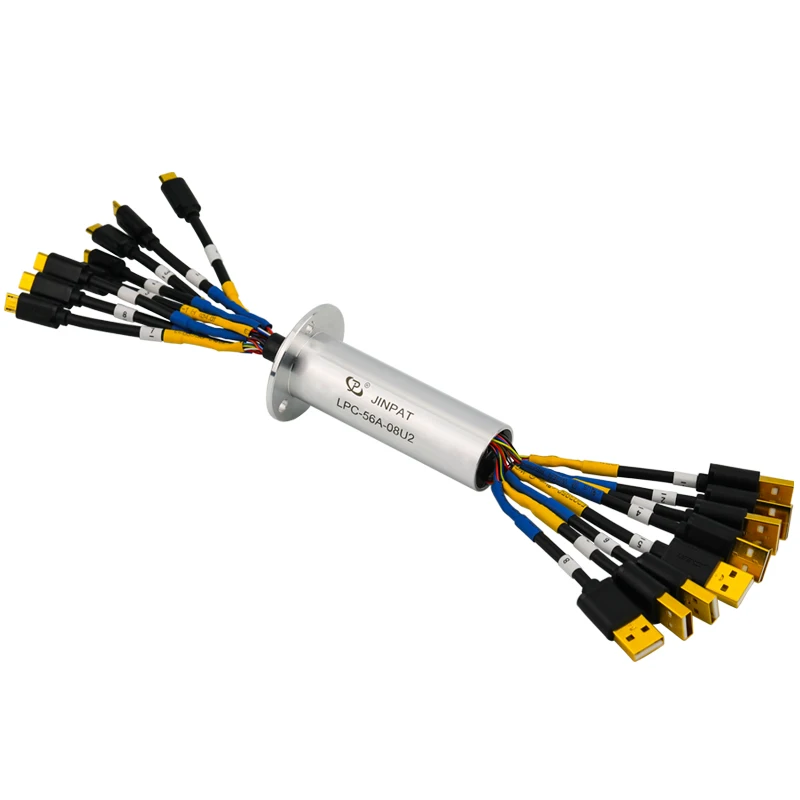 8 Circuits USB Slip Ring of Compact Design with Aluminum Alloy Hosing for Heavy Industry