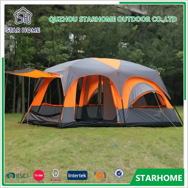 OEM 5 -8 people Iron pole big outdoor double layer 215cm height party family camping tent