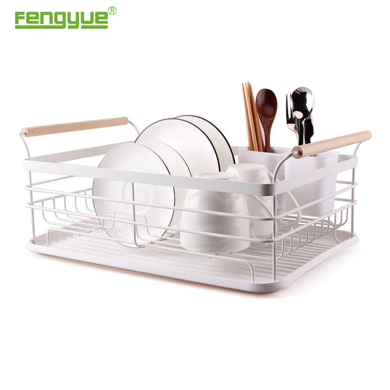 2021 New Design Kitchen Metal Plate Decorative Double Dish Rack
