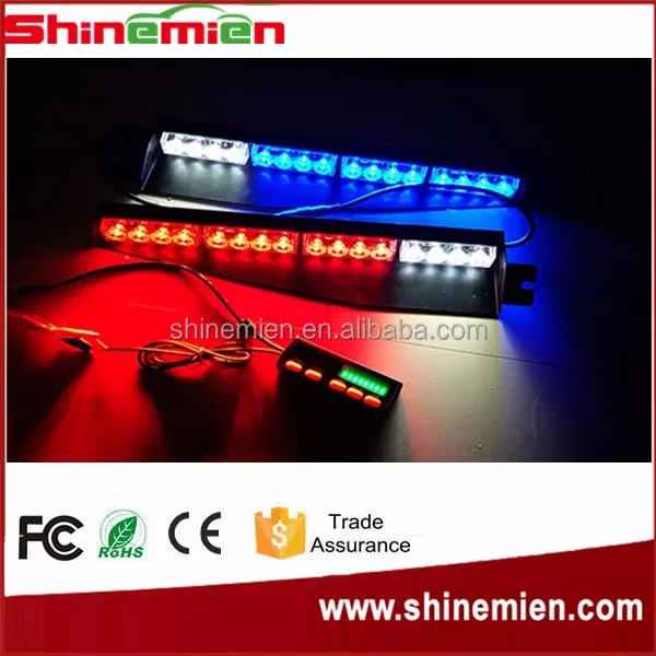 
Windshield Visor Mount LED Light Bar Car Truck Emergency Beacon Light Bar Hazard Strobe Warning 1 Watt 32 LED Visor Strobe Light 