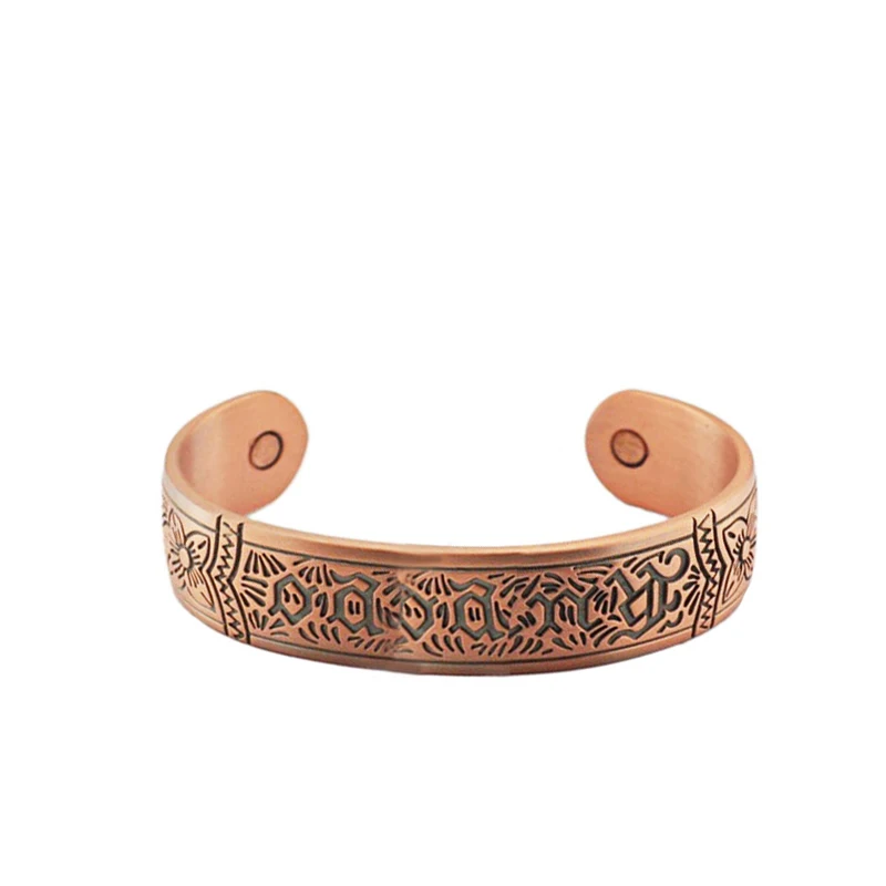 Wholesale Custom Copper Adjustable Magnetic Therapy Bangle Bracelet