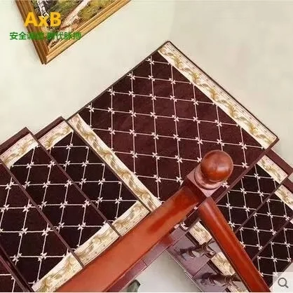 Anti-slip Floral Pattern Polyester Home Staircase Carpet Rug