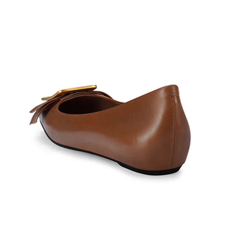 High quality genuine leather women shoes flat slip-on dress shoes for ladies