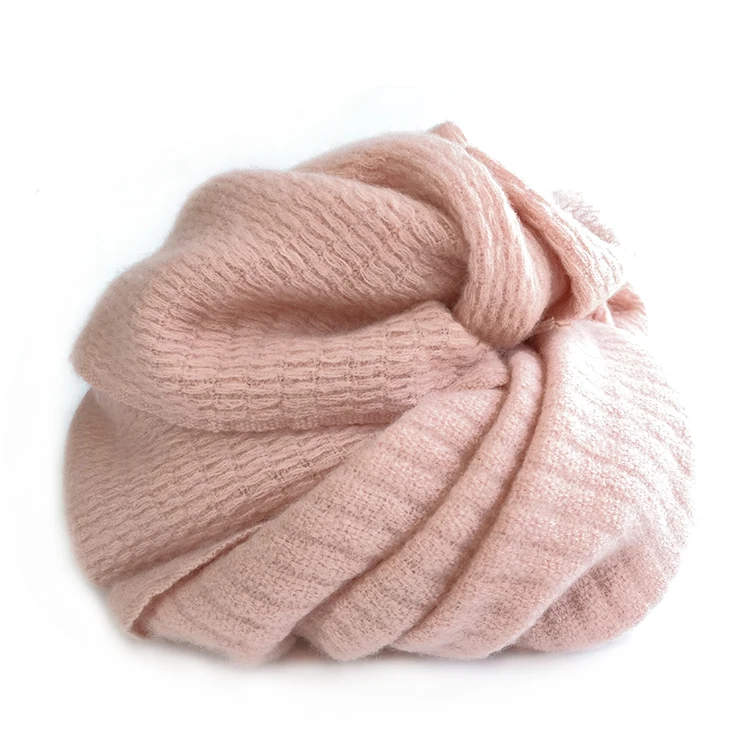 
2019 Knit Cashmere Crochet Cable Women Wool Knitted Shawl Ladies Scarves Pashmina Knitted Scarf 