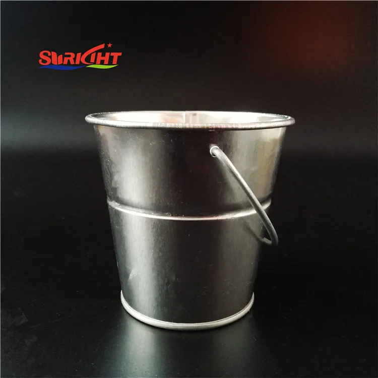 Yellow Wax Hanging Small Bucket Metal Citronella Outdoor Garden Candle