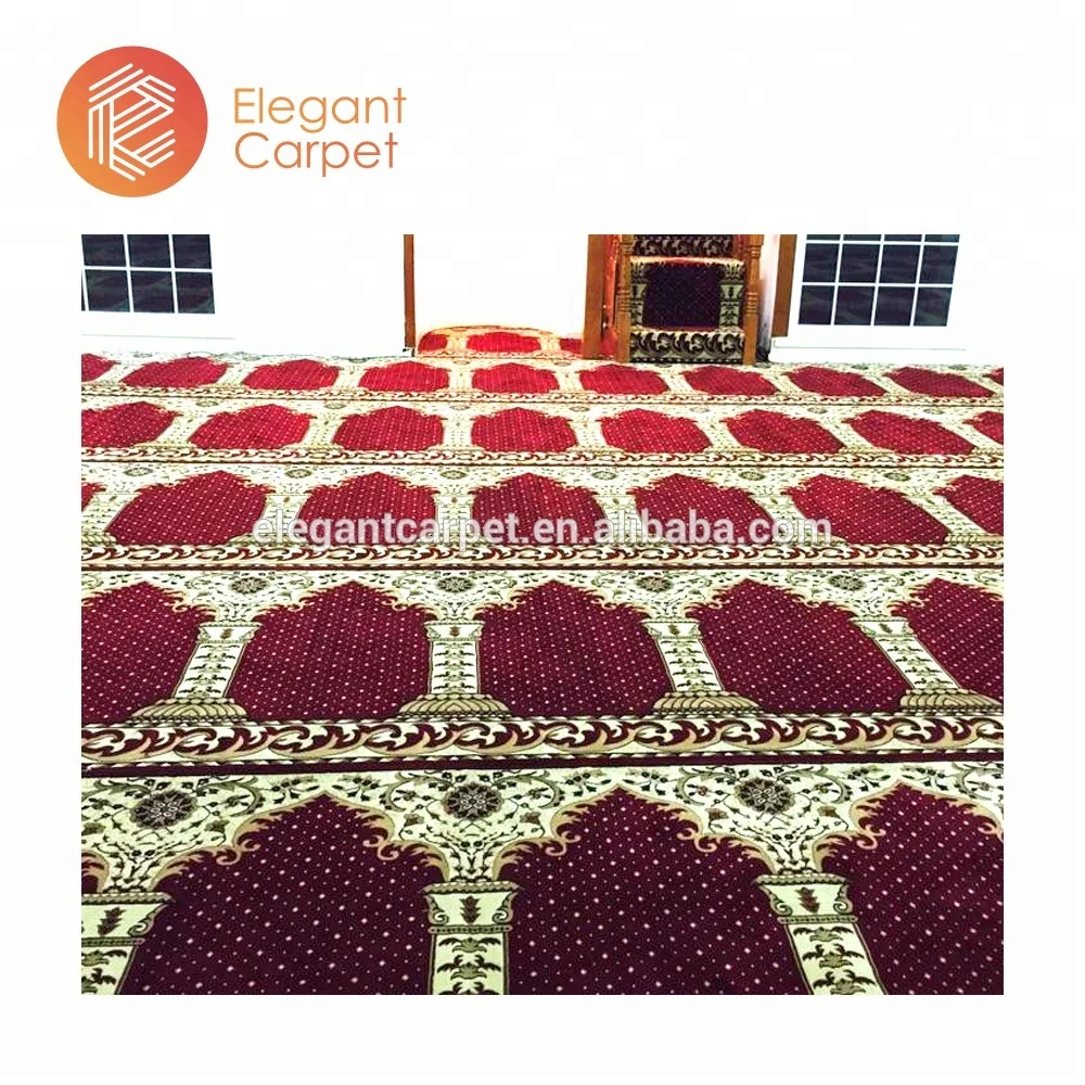 Muslim wall to wall prayer carpet roll mosque karpet masjid