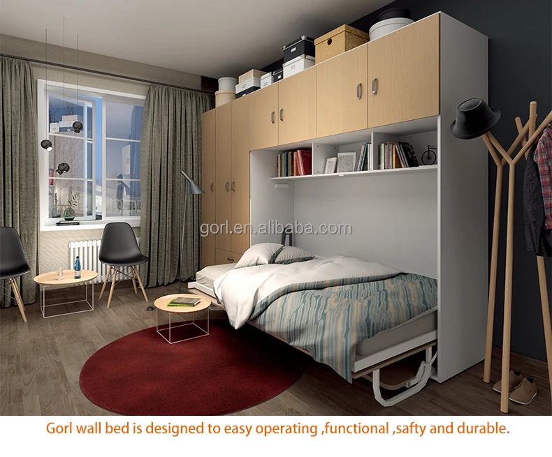 Gorl Furniture hot sale high quality wall bed murphy bed folding for saving space,CF126/SZ