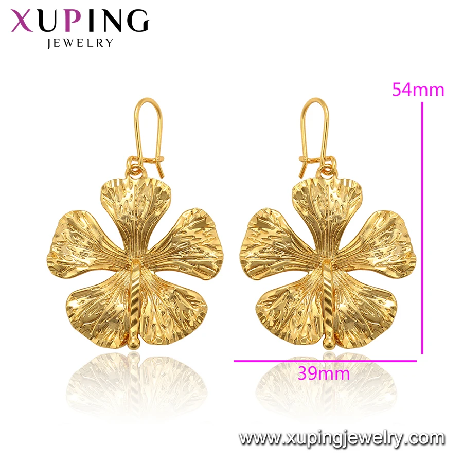 97764 xuping Jewelry environmental copper 24k gold plated earring simple fashion style flower shaped  women dangling earring