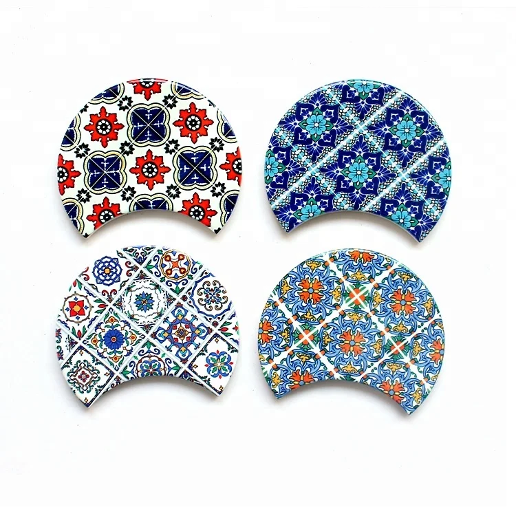 High Quantity Novel Custom Sublimation Drink Ceramic Coaster ,Stylish Drink Spills Ceramic Coasters Coaster With Coating