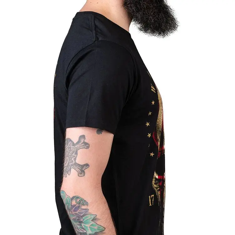 
2020 Europe Style Vogue Letter Printed american skull t shirt for men Punk Style 