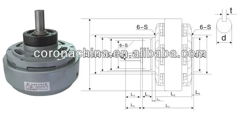 магнитная муфта порошка для печатных машин fl6 серии