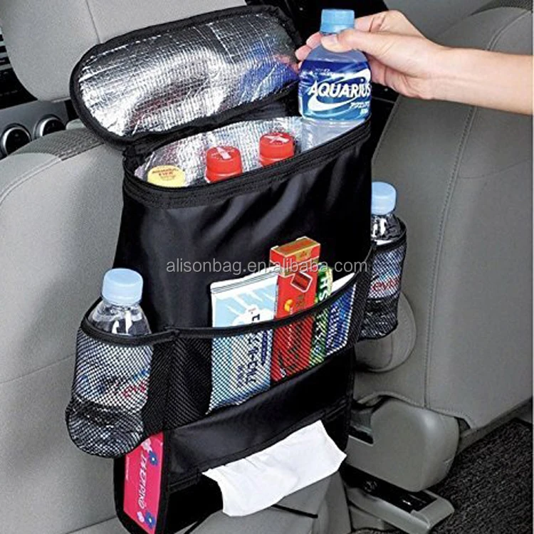 
Multi-Pocket Hanging Backseat Kids Toy Trunk Storage Organizer Travel Car Seat Back Organizer With Cooler 