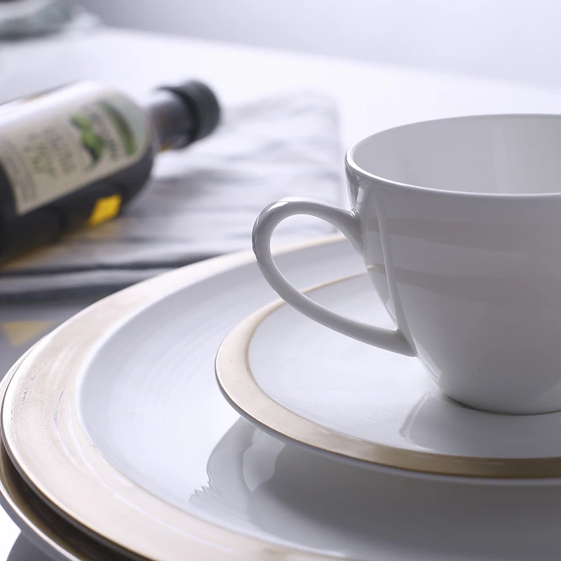 Chaozhou ceramic factory luxury porcelain ceramic spanish style dinnerware set for sale