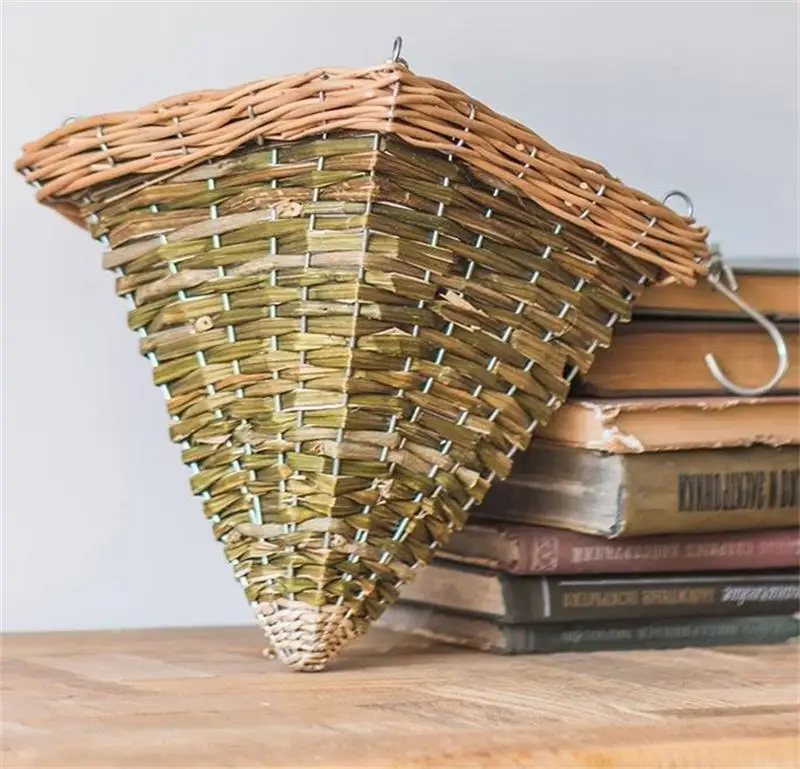Cone shape hanging basket hand woven cheap wicker hanging basket for sale