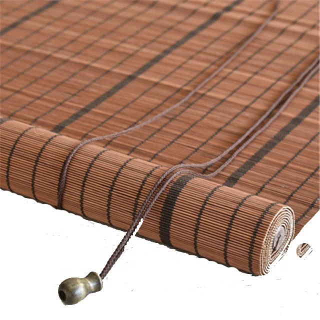 Factory Price Customize Venetian Screen Shutter Door Bamboo Rolling Shutter Sunscreen Roller Blind Window Curtain Outdoor Shade