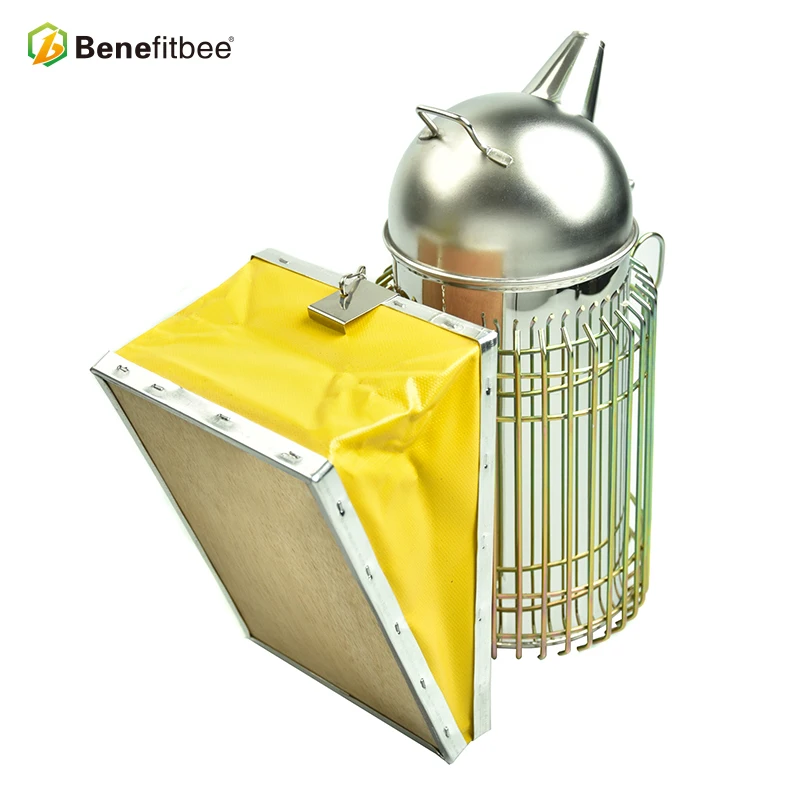 Hot Sale Lightweight Yellow Gas Box Manual Beekeeping Beehive Tools Bee Smoker