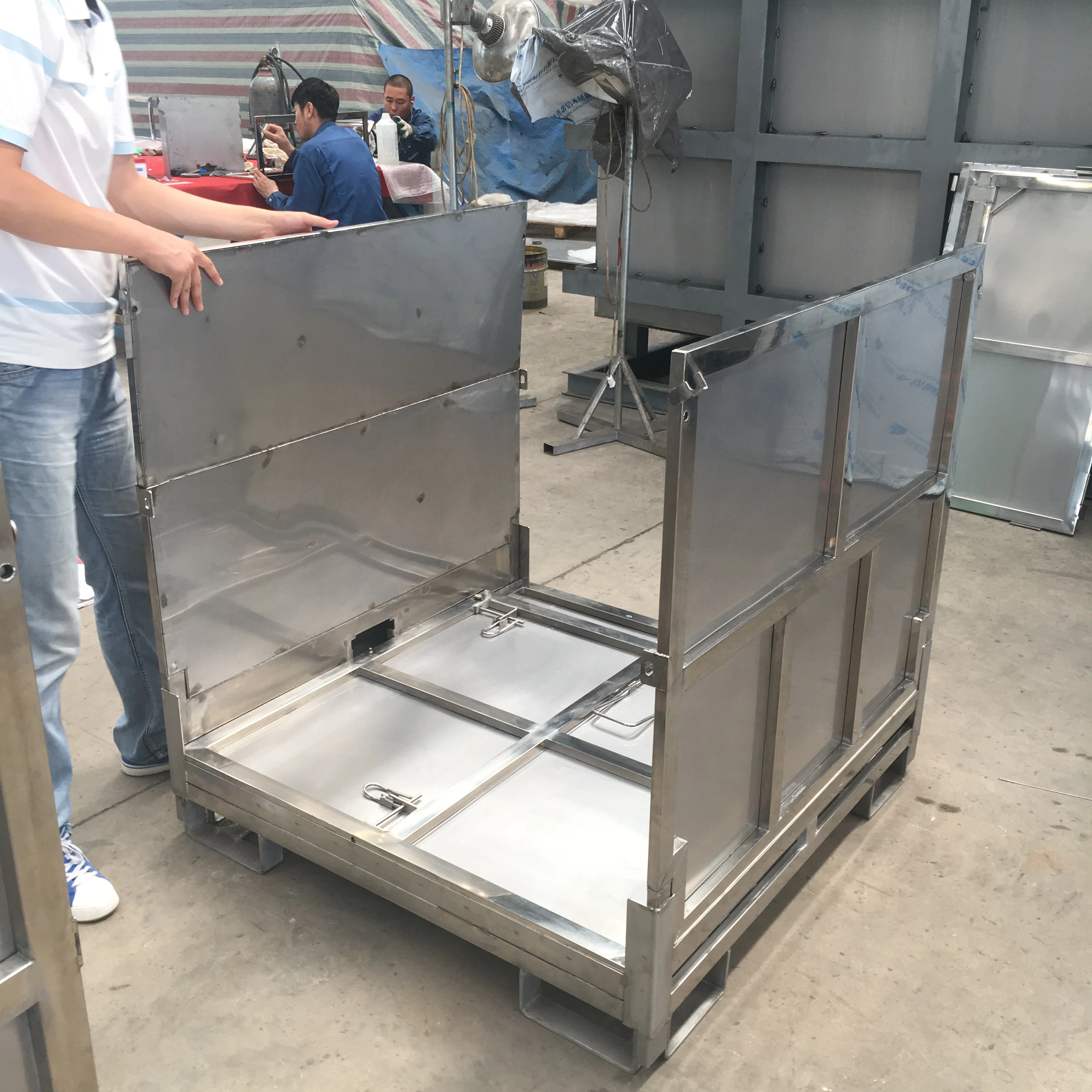 1 ton stainless steel 304 water storage tank IBC container  Collapsible tank 1000L stainless steel container