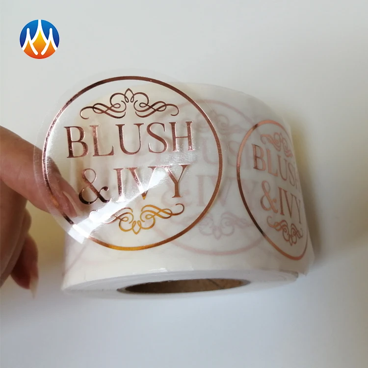 custom business logo shrink wrap circle labels circle round clear self adhesive vinyl stickers